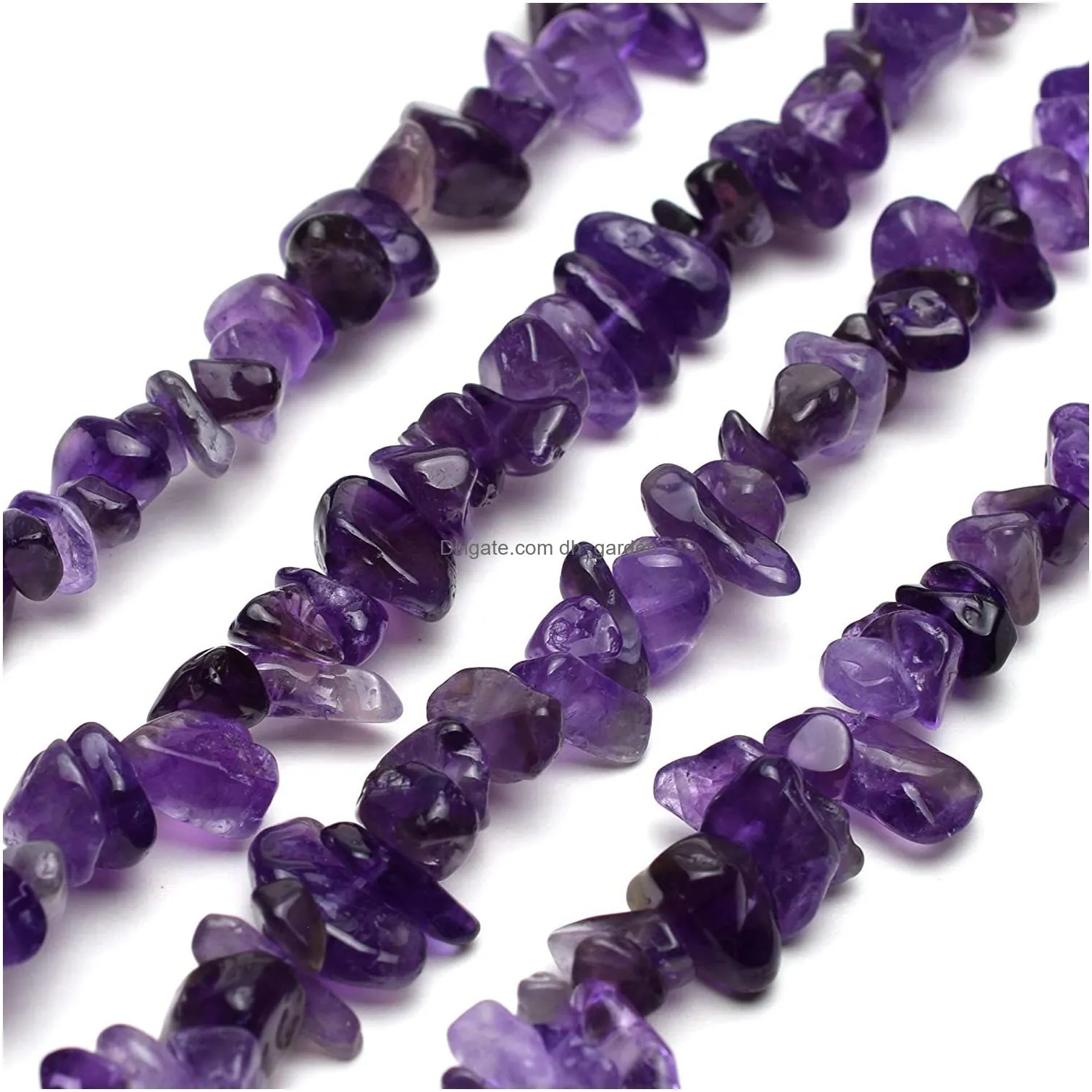 loose natural chips crystal beads for jewelry making drilled polishd irregular raw rock stone healing gemstone strands 32 inches