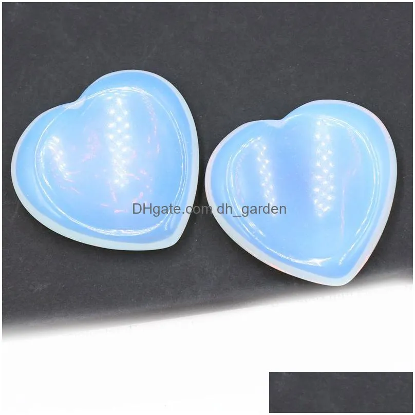 40mm natural howlite pocket palm thumb healing crystal heart love worry stones reiki balancing crystals and healing stone