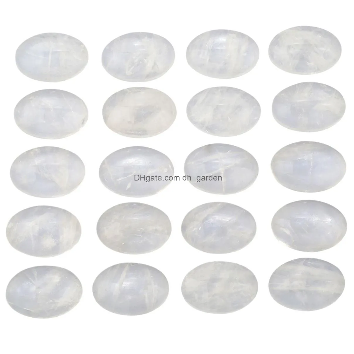 natural quartz crystal oval flat back gemstone cabochons healing chakra stone bead cab covers no hole for jewelry craft making