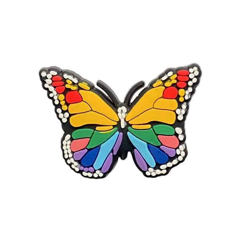 colorful butterfly pattern shoe charms for clog jibbitz bubble slides sandals pvc shoe decorations accessories for christmas birthday gift party favors