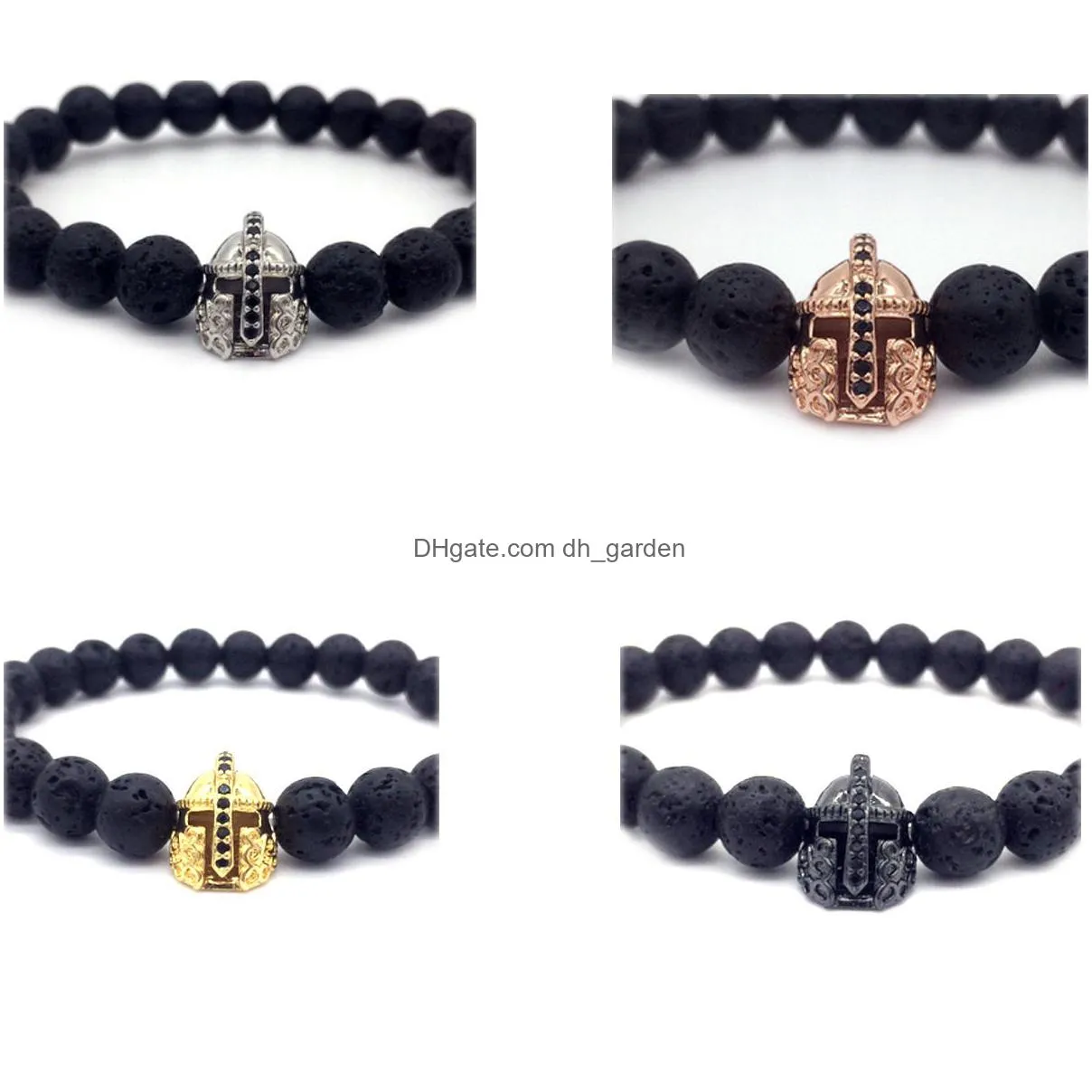 knight helmet space beads for jewelry diy bracelet making fashion metal brass micro pave crystal geometry alloy black cz rhinestone