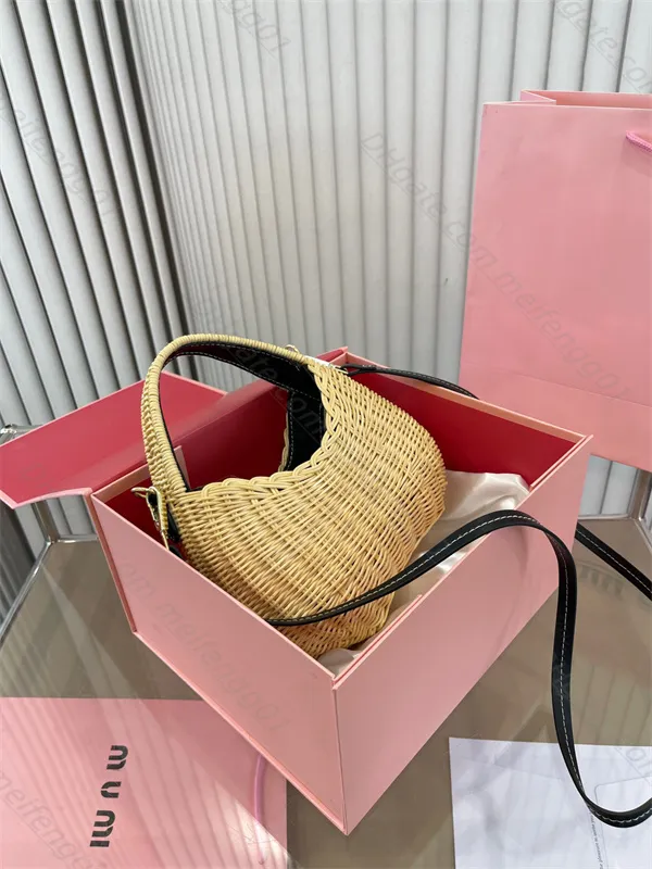 Fashion Straw plaited Underarm bag totes bags classics Four Colors Cross body woman Luxury Shoulders bag Wander wicker woven handbag Cosmetic Bags purses