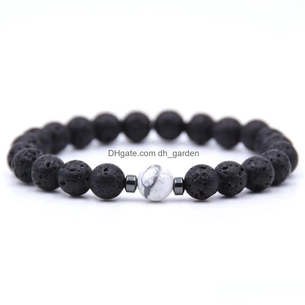 lava rock stone bead bracelets  oil bracelets matt semi gemstone quartz crystal for man women girls stretch anxiety