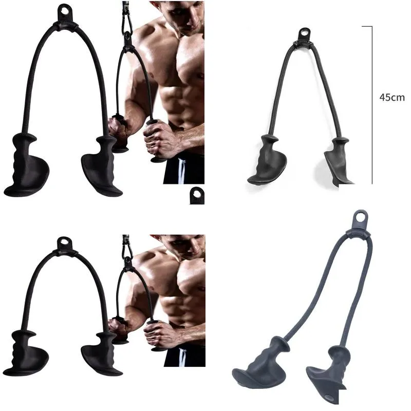 ergonomic triceps rope easy to grip nonslip heavy duty pull down handle diy pulley cable attachment gym upgraded workout bar