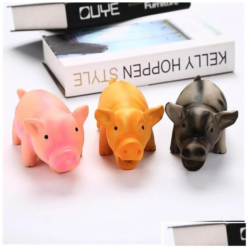 dog toys chews brand cute pig grunting squeak latex pet chew for squeaker training products drop delivery home garden supplies dhgsn