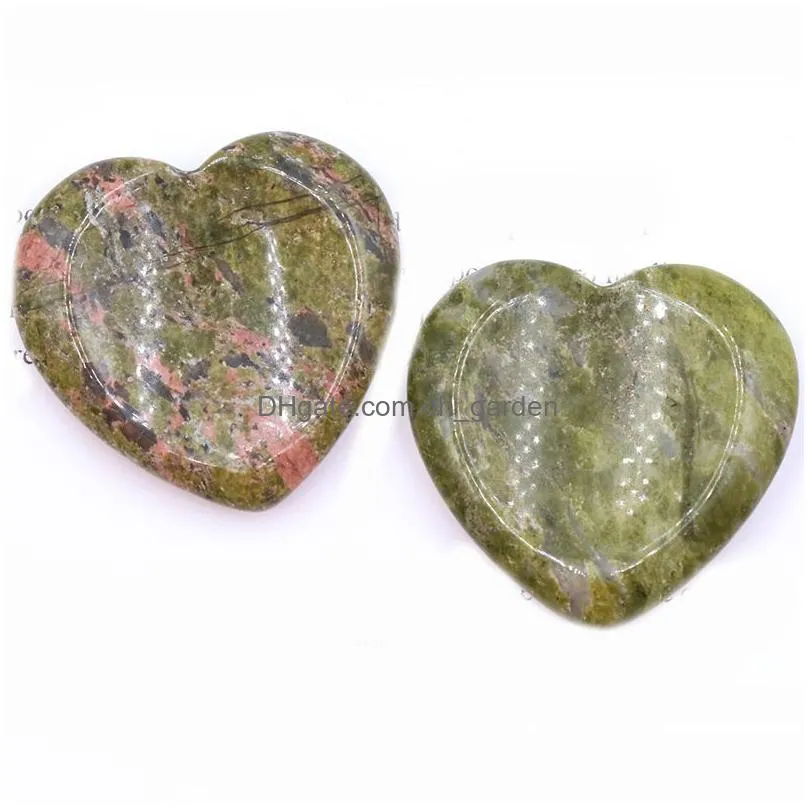 40mm loose heart healing stone love pocket palm crystal worry stone for anxiety reiki balancing rocks gemstone farmhouse kitchen home