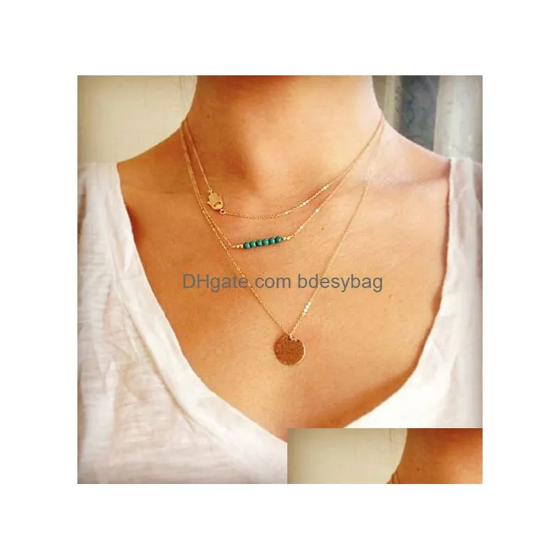 multilayer moon bead chain necklace item pendant pendant sequin chain jewelry for women wedding gifts