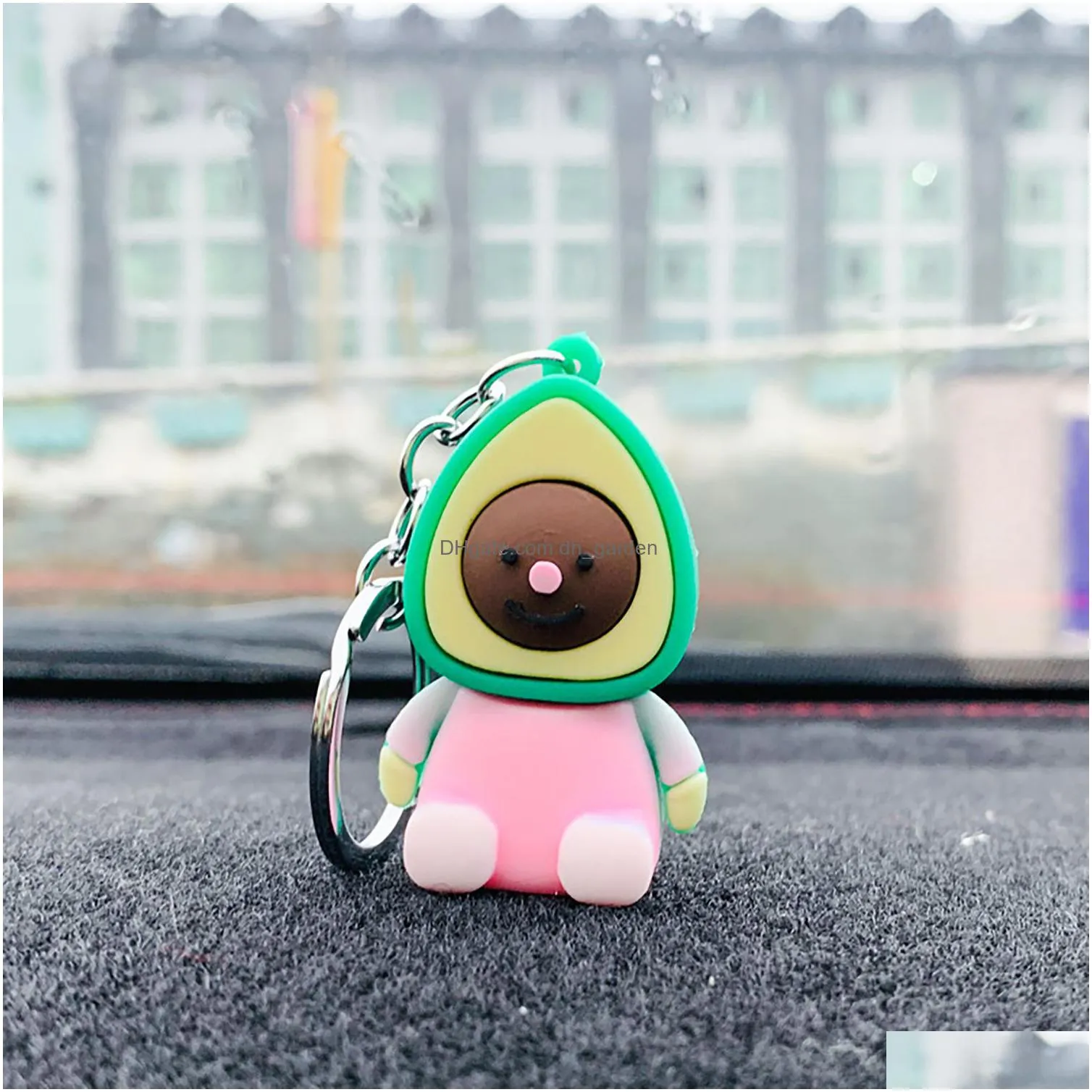 cute half avocado keychain fruits pendant charms hang bag car accessories friendship key chain christmas valentines birthdays gift