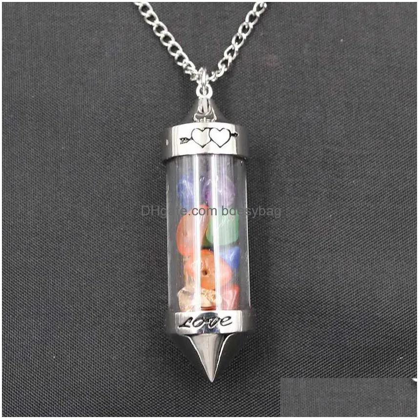 qimoshi reiki healing crystal pendant wishing bottle sweater chain pendant lady wild temperament personality necklace