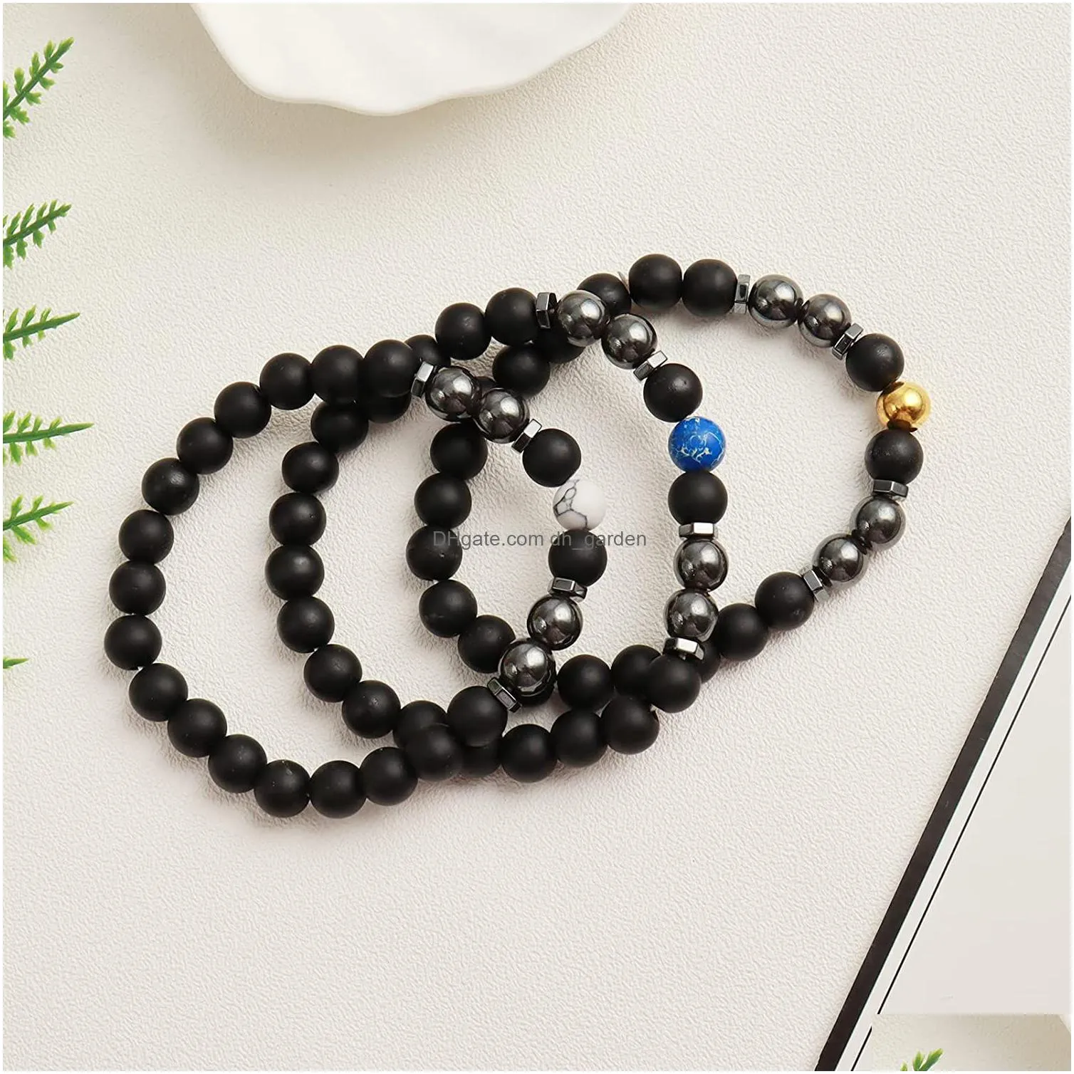 magnetic matte onyx beaded anklet 9inch women strand anti swelling therapy ankle hematite bracelet for healing chakra weight loss circle star beach lady