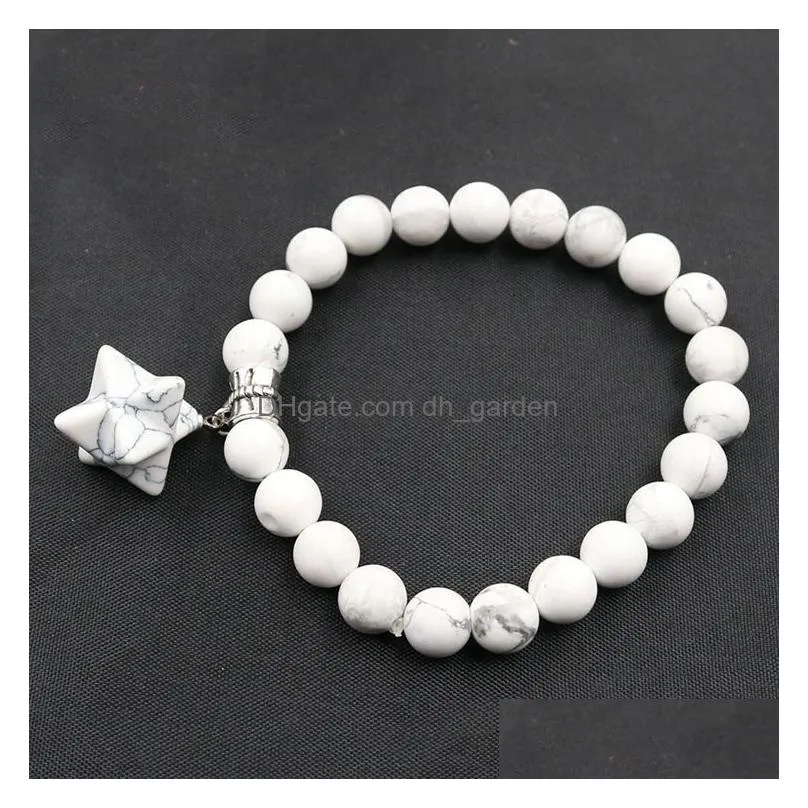 beaded strands bracelets semi precious stone merkaba yoga bead healing crystals chakra bracelet handmade jewelry for women