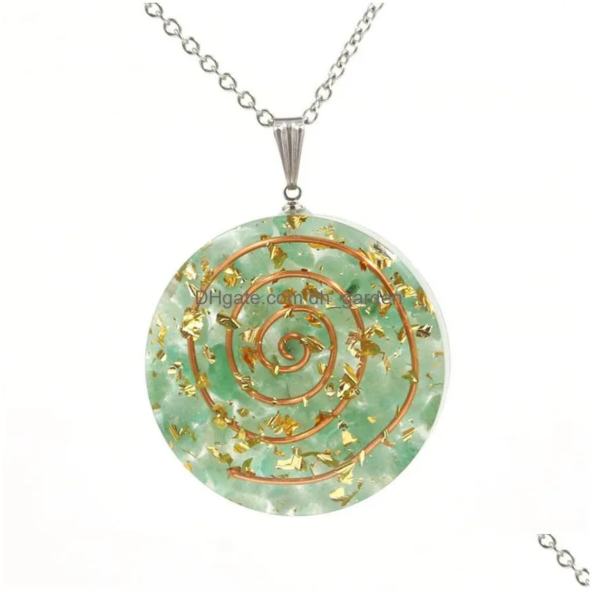 raw quartz round coin pendant necklace for women men stone crystal circle disc pendants jewelry