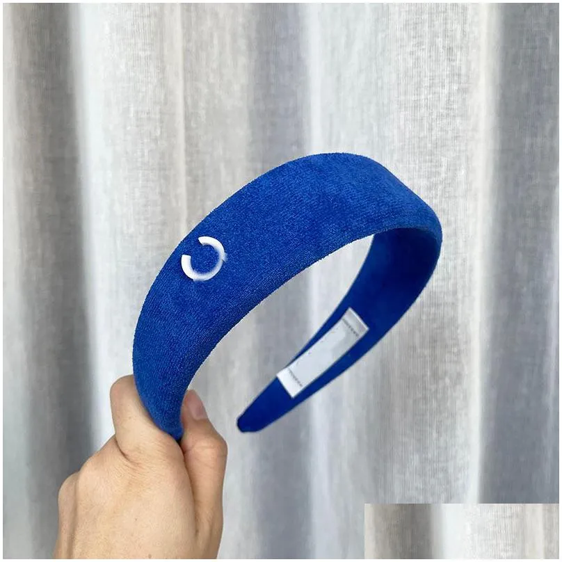 brand designer letters printing headband for women korean vintage retro wide hair hoop sports turban headwrap accessorie