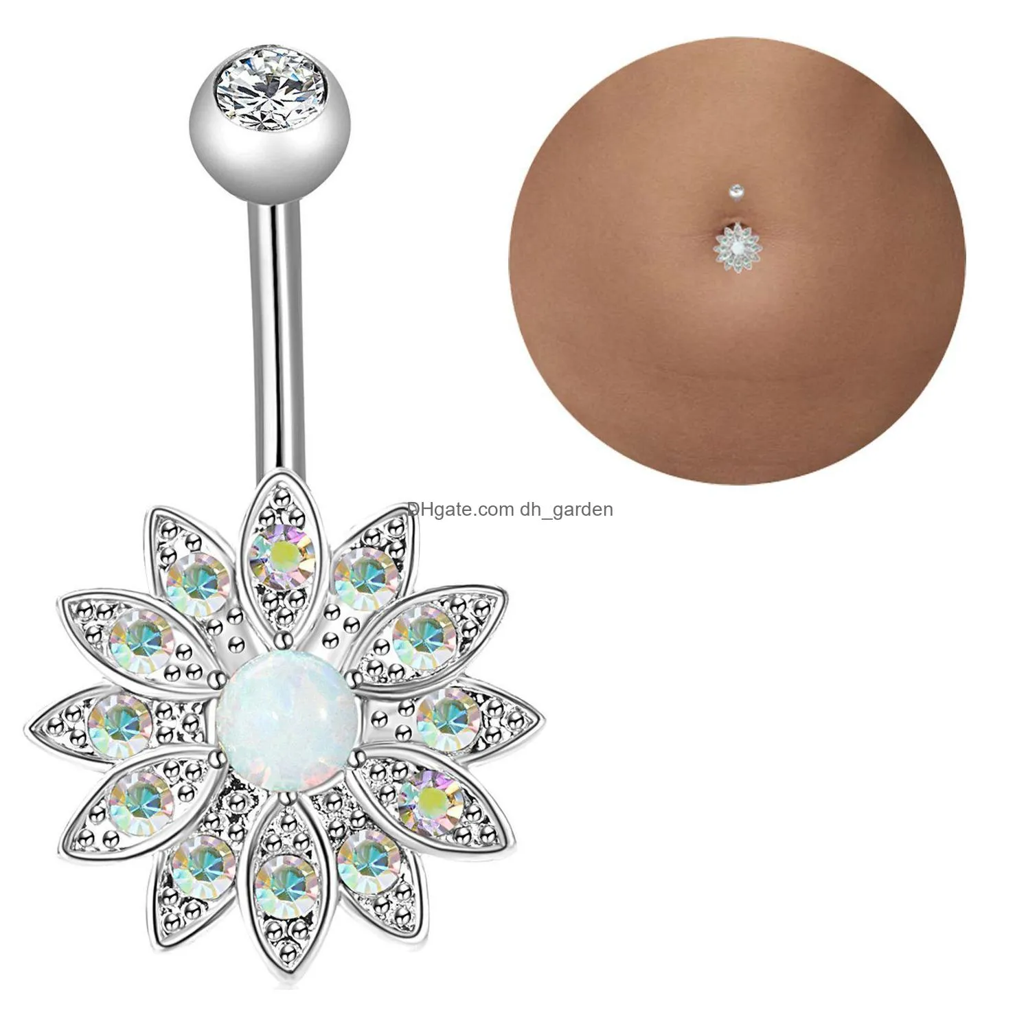 3 / set of opal navel nail soft ceramic ball navel ring combination