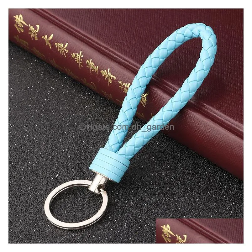 leather key chain mercedesbenz bmw leather woven lanyard keychain with metal ring for car / office / home key 16 colors