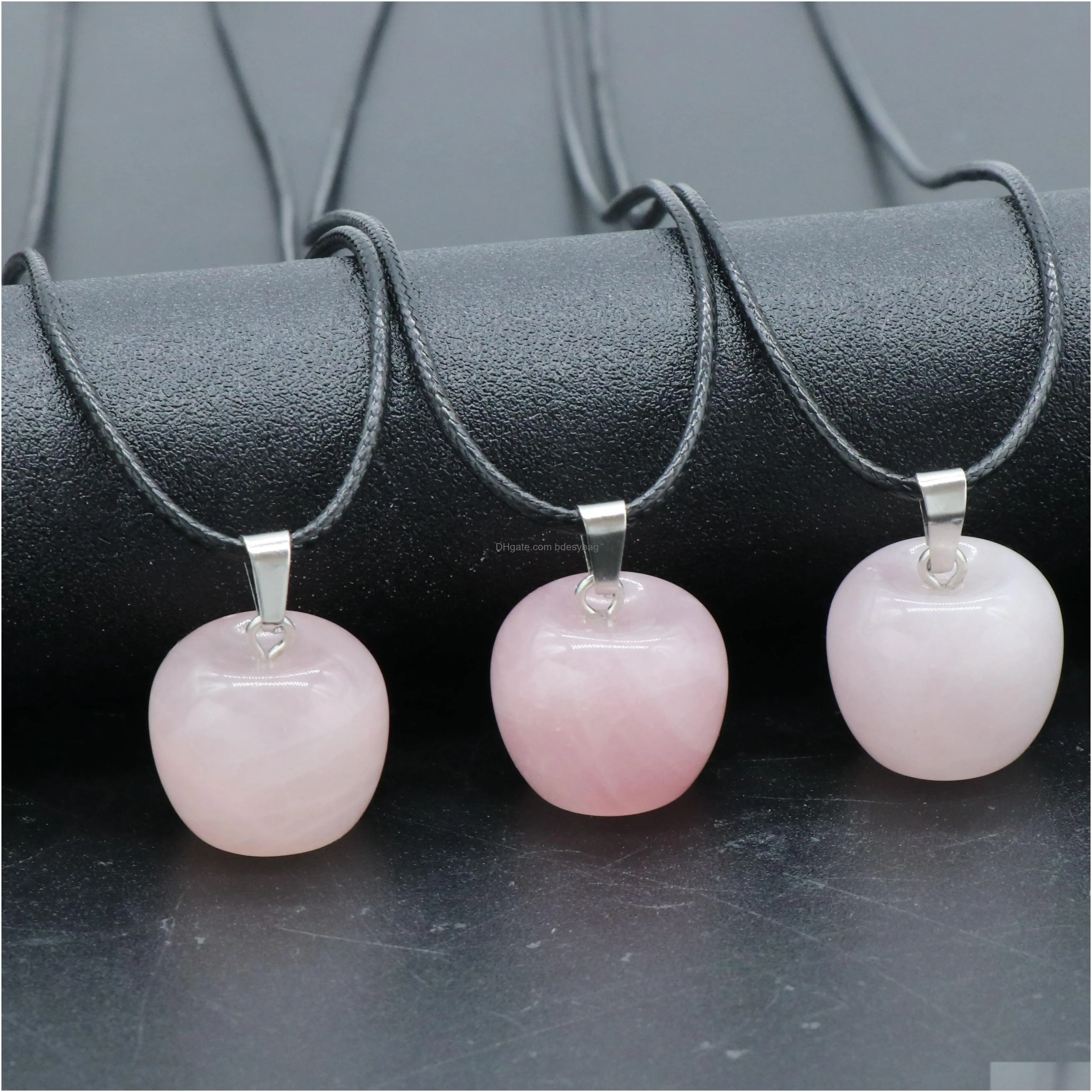 natural crystal amethysts pendants rose pink quartz  stone pendant necklaces jewelry for female women