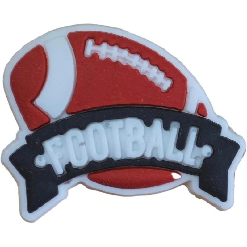 i love football pattern shoe charms for clog jibbitz bubble slides sandals pvc shoe decorations accessories for christmas birthday gift party favors