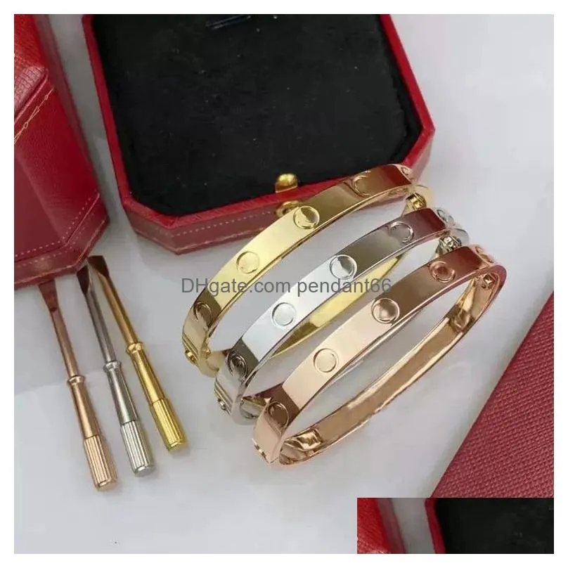 chain bracelet clover bracelets men love bangle jewelry woman with rose gold plated silver titanium steel zircon 6mm width cuff bracelet bangles for women