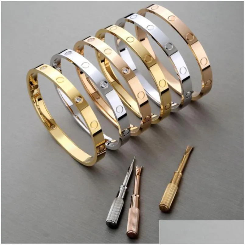 gold nail bracelet love bracelets bangle bracelet for woman rose gold silver cuff bracelets with diamond silver nail bangles luxury jewelry wedding party
