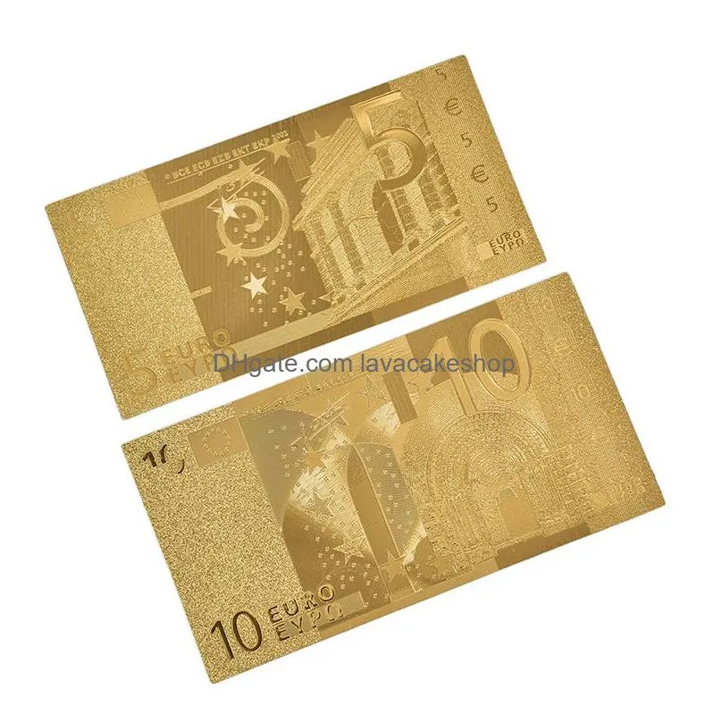 7 sheets/sets waterproof plastic gold foil art bar party supplies creativity collection souvenir copy fake money euro dollars