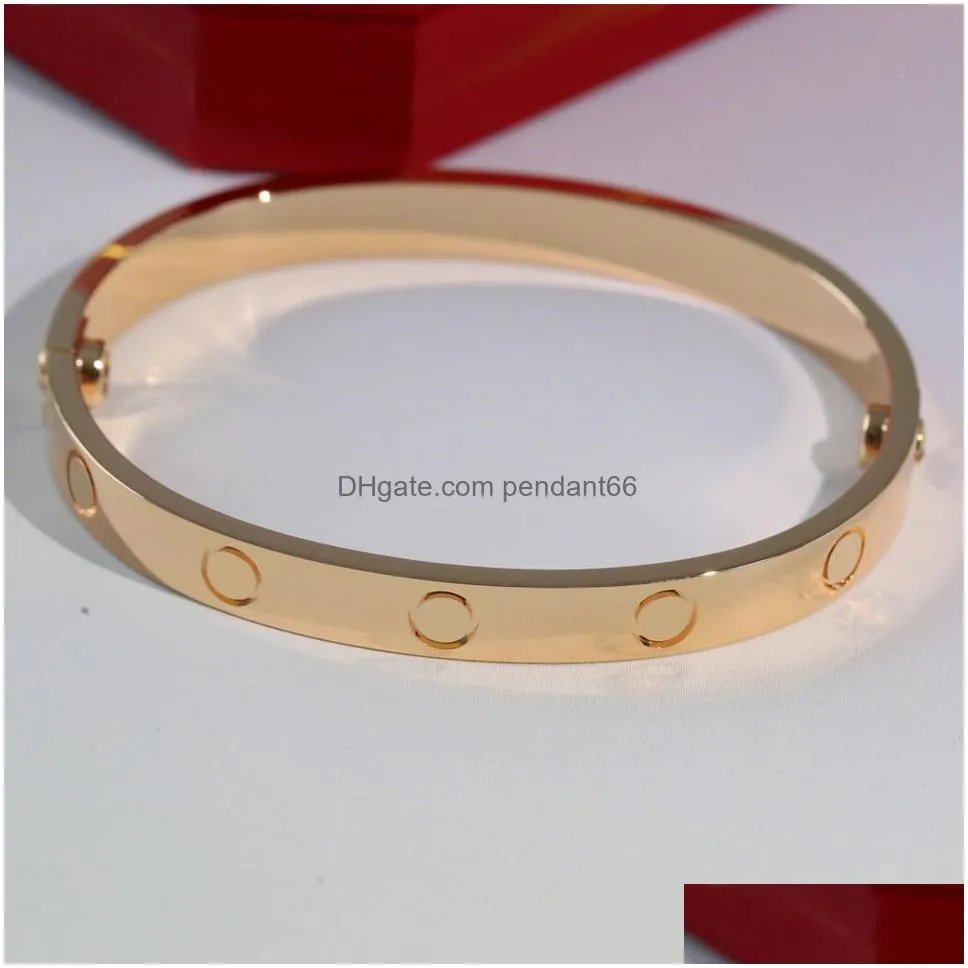 love designer bracelet mens luxury brand bracelets 18k rose gold silver plated stainless steel diamond craft colors screwdriver unisex classic cuff party