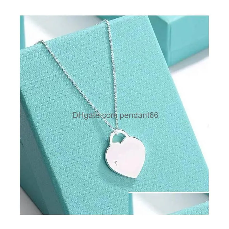 fashion heart necklace designer luxury jewelry brand classic chain necklaces stainless steel rose gold silvermulticolor for women lover party wedding