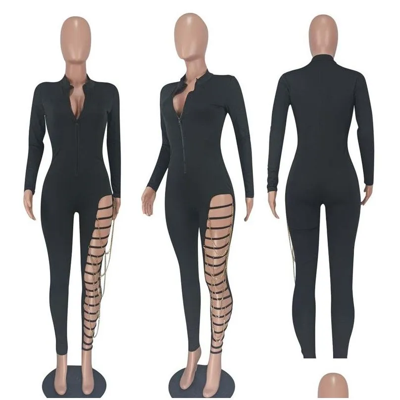 2023 women jumpsuits long sleeve solid color rompers spring fall bodycon pants fashion leggings sexy clothes casual clothing