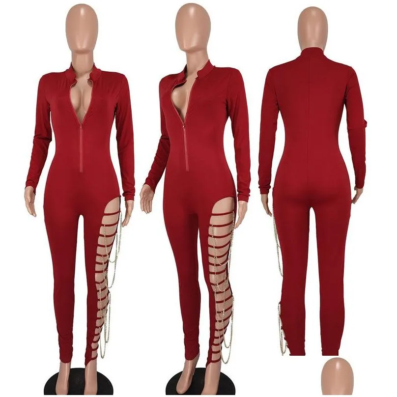 2023 women jumpsuits long sleeve solid color rompers spring fall bodycon pants fashion leggings sexy clothes casual clothing