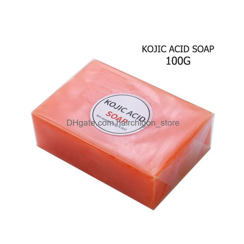 100g handmade kojic acid whitening soap for dark black skin glycerin brighten face body skins bleaching soap