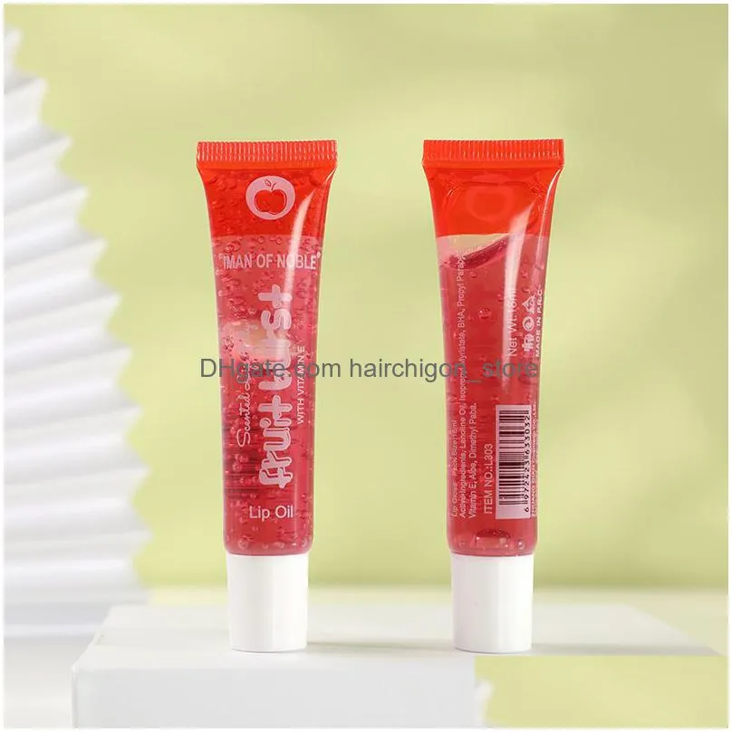 fruit lip plumping oil lip gloss moisturizing shiny vitamin e mineral lips care balm long lasting beauty makeup 20pcs