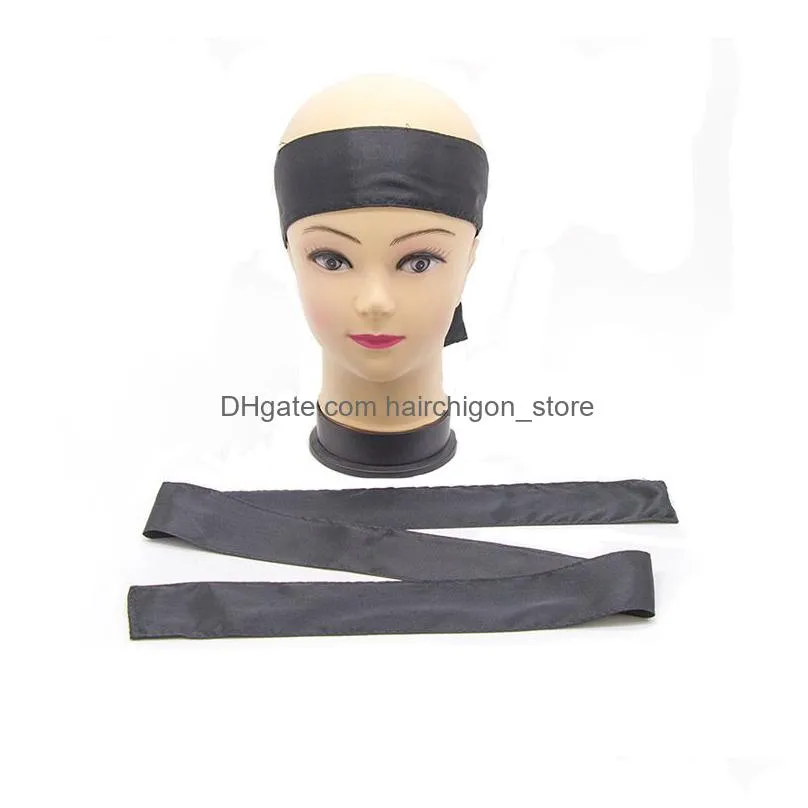 hair tie band virgin hairs extensions wrapping hairband 19 colors satin silk frontal headban custom edge scraf wrap wig headband belt