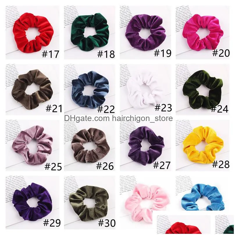 40 colors velvet hair scrunchies elastic hairband ponytail holder hairs ties ropes scrunchie for women or girls 20pcs