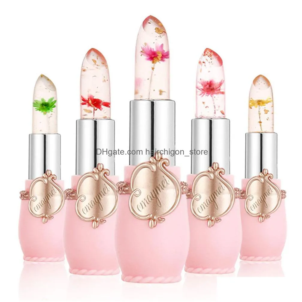 6 colors lipstick moisturizing long lasting flower crystal jelly lipstick magic temperature color changing lip balm 12pcs