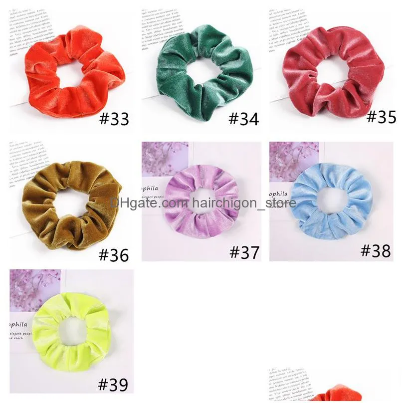 40 colors velvet hair scrunchies elastic hairband ponytail holder hairs ties ropes scrunchie for women or girls 20pcs