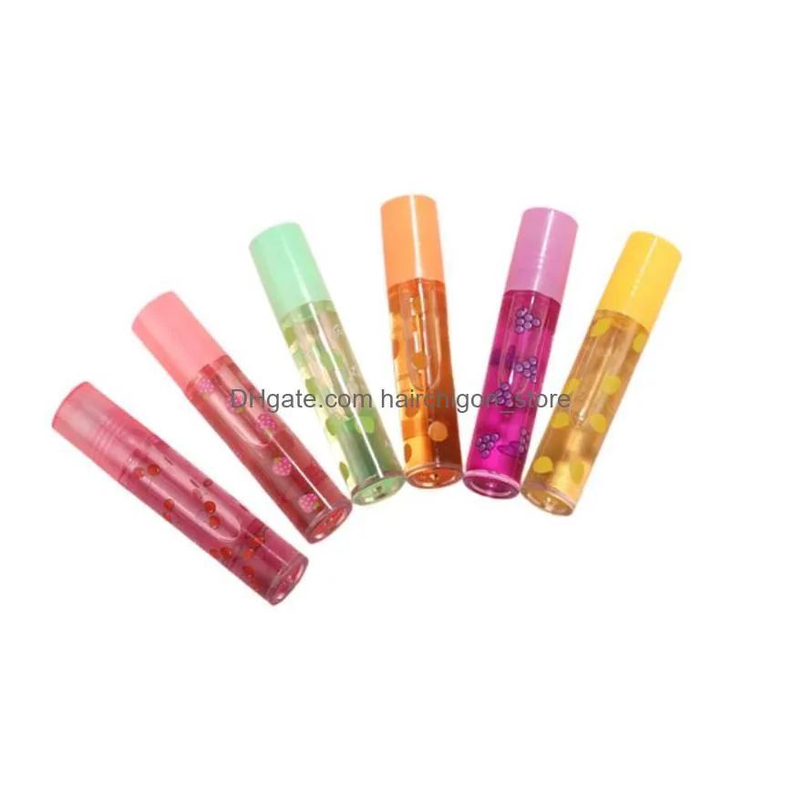 transparent fruit nutritious lip gloss natural color change jelly liquid lipstick moisturizing lipgloss cute lip oil 20pcs