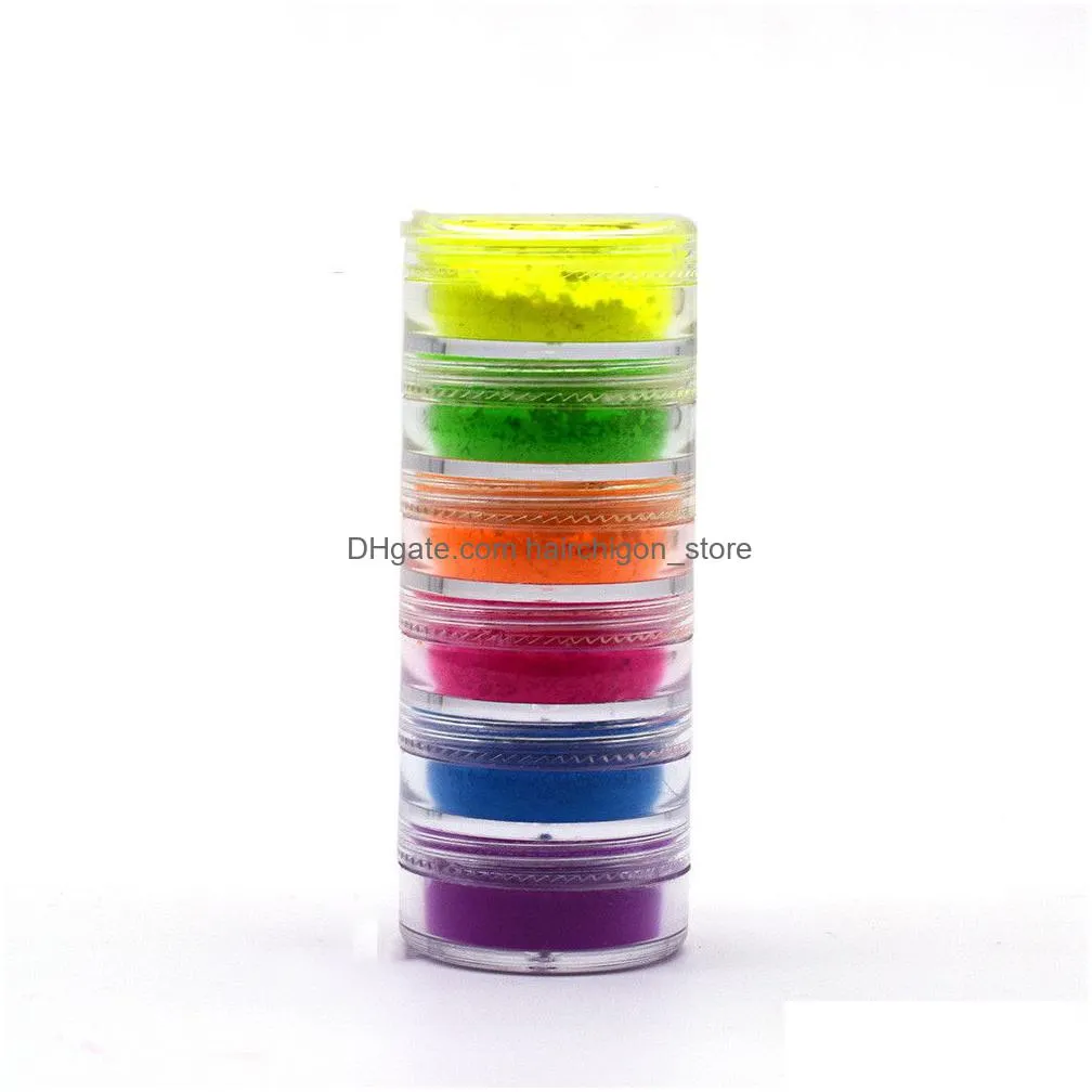 neon eye shadow makeup 6 colors/set high pigment matte mineral powder lasting eyeshadow nail powder