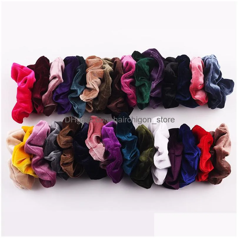 40 colors velvet hair scrunchies elastic hairband ponytail holder hairs ties ropes scrunchie for women or girls 20pcs