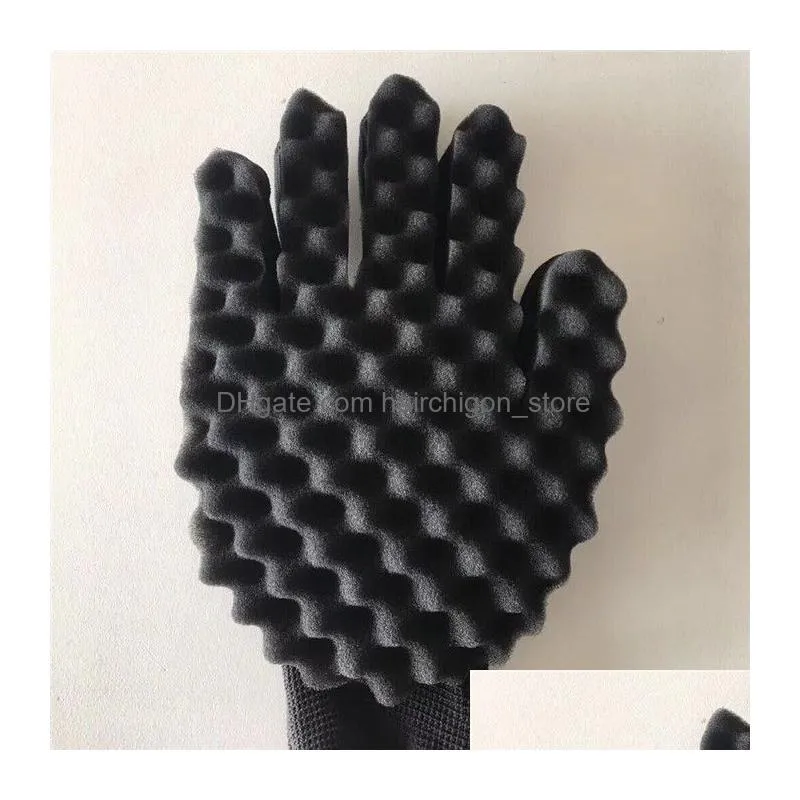 magic curl hair sponge gloves for barbers wave twist brush gloves styling tool for curly hair styling care 10pcs