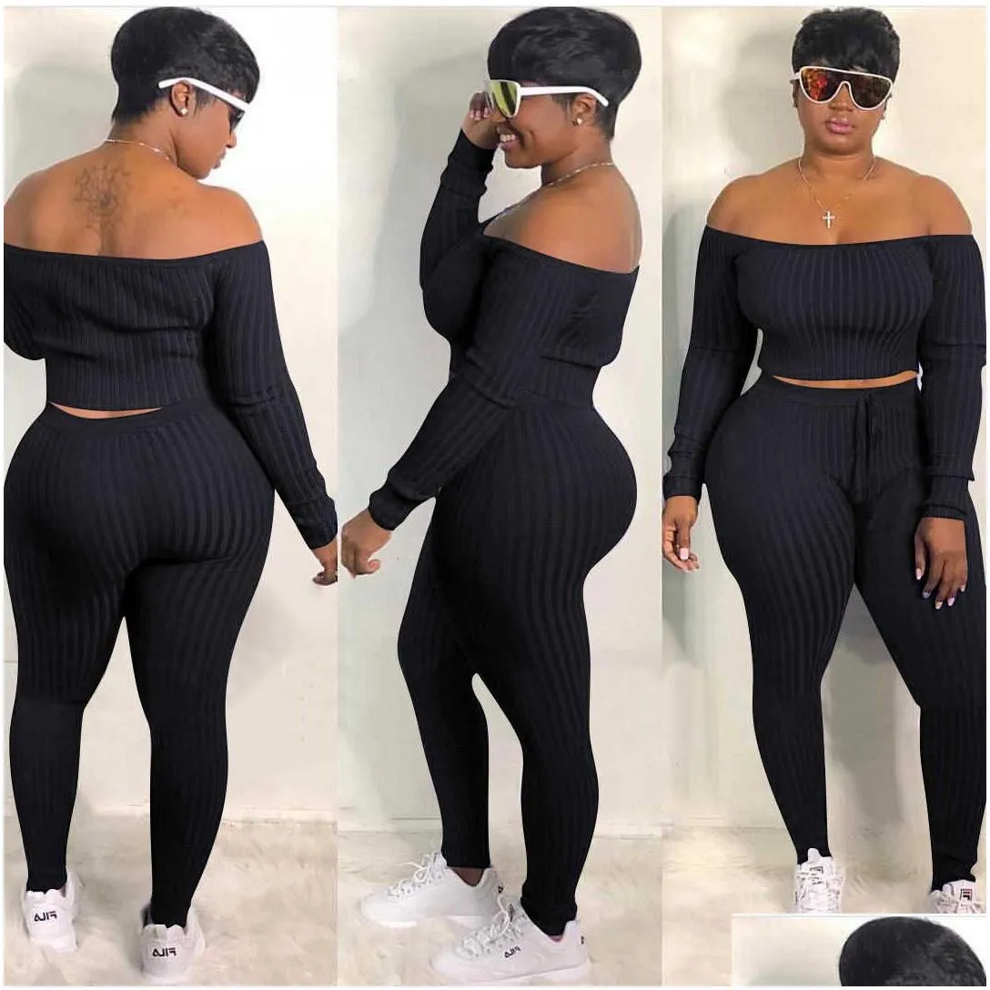 womens large size fashion solid color suit leisure sports suit one shoulder long sleeve sexy womens