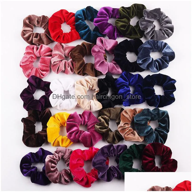 40 colors velvet hair scrunchies elastic hairband ponytail holder hairs ties ropes scrunchie for women or girls 20pcs