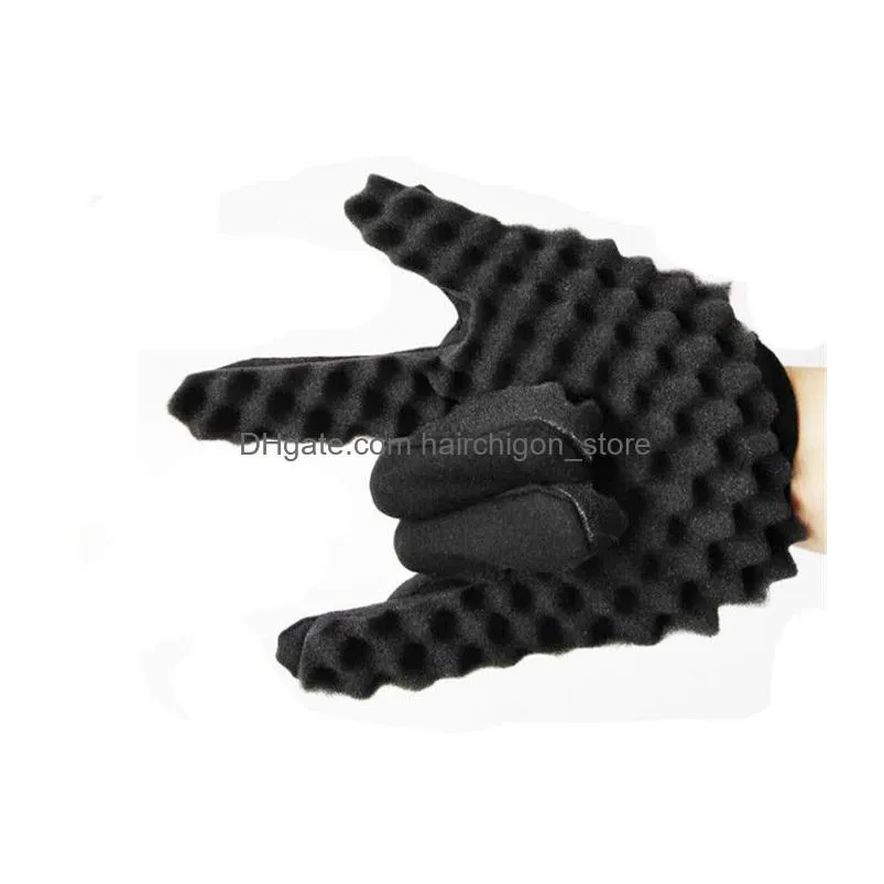 magic curl hair sponge gloves for barbers wave twist brush gloves styling tool for curly hair styling care 10pcs