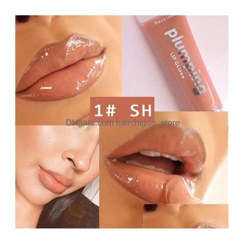 moisturizing plumping lipgloss cherry glitter lip gloss lip plumper makeup nutritious mineral oil clear lipstick 6pcs