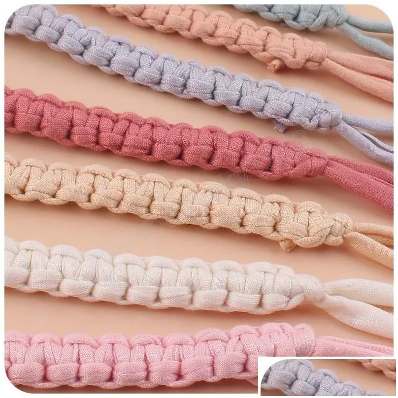 baby handmade weave pacifier chain beech wood clips cotton nipple holder for baby nursing leash strap dummy clip accessory