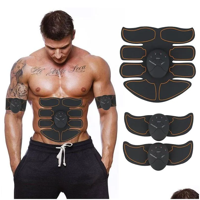  ems abdominal muscle exerciser trainer smart abs stimulator fitness gym abs stickers pad body loss slimming massager unisex