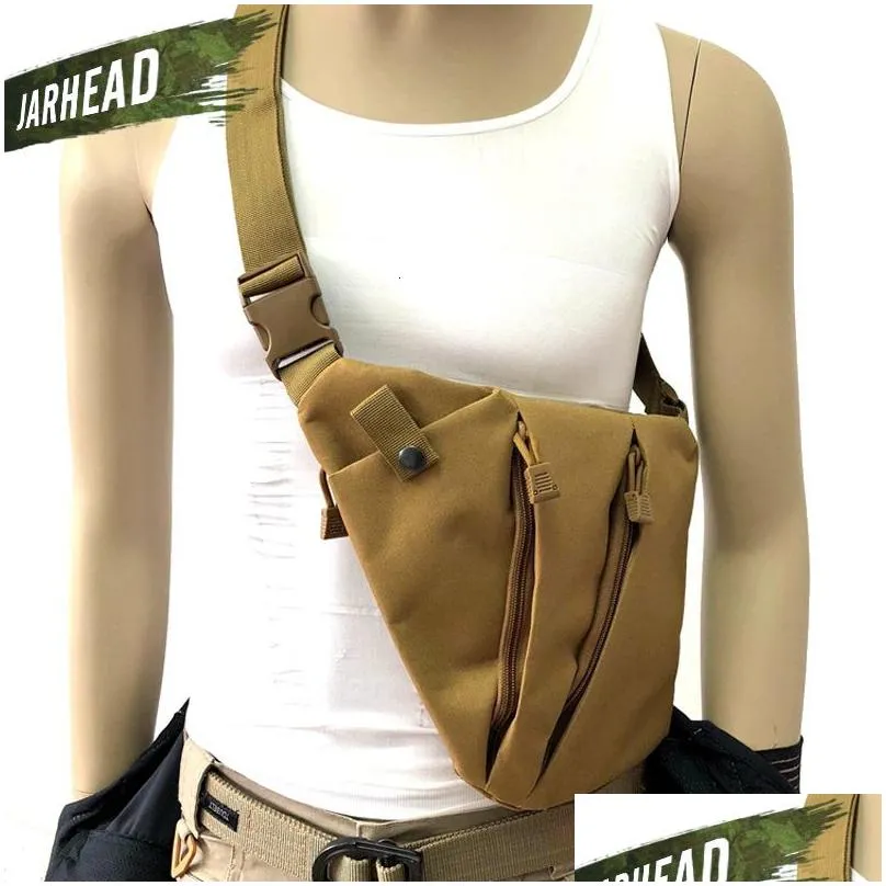 outdoor bags tactical storage gun holster shoulder men anti-theft chest nylon sports hunting crossbody pistol 230221