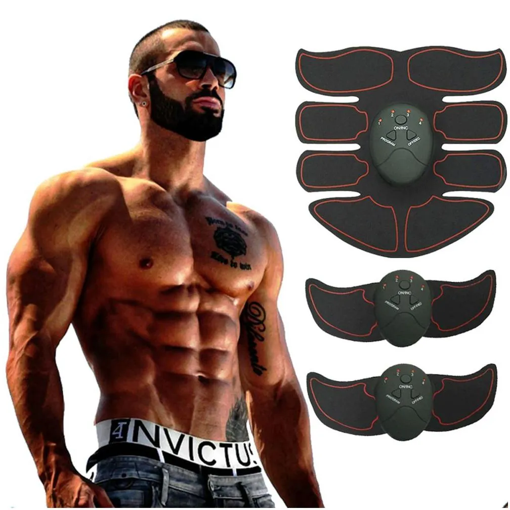  ems abdominal muscle exerciser trainer smart abs stimulator fitness gym abs stickers pad body loss slimming massager unisex