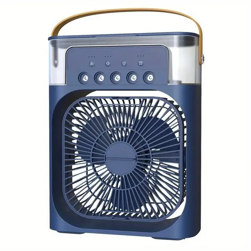 1pc electric fan portable cooling air conditioner fen portable solar rechargeable ventilator humidifier air water cooler mist fan small appliances summer details 1