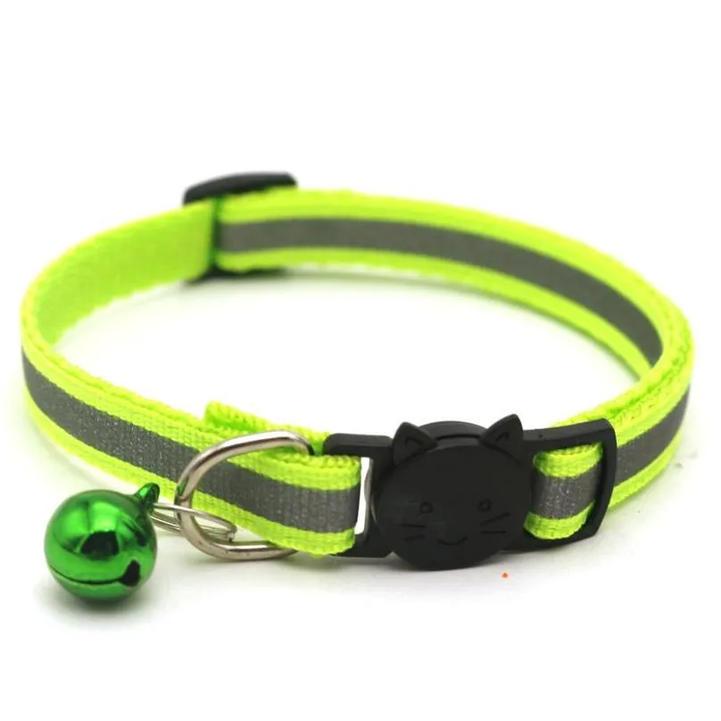 adjustable reflective dog collars pet collars with bells charm necklace collar for little dogs cat collars pet supplies 