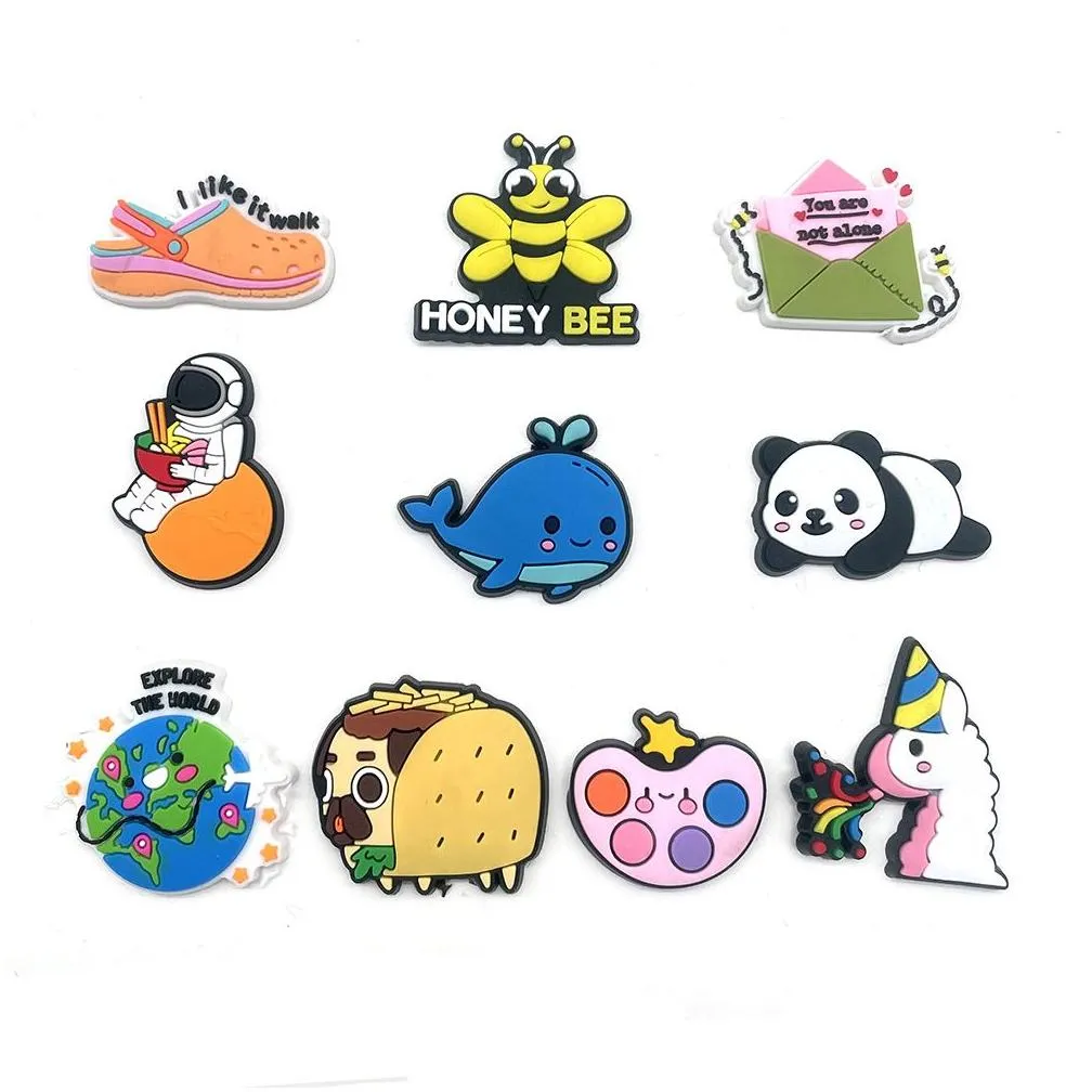 other cute cartoon food fruits shoe charms for corc sandals pvc material garden accessories party birthday gifts drop delivery otnt5