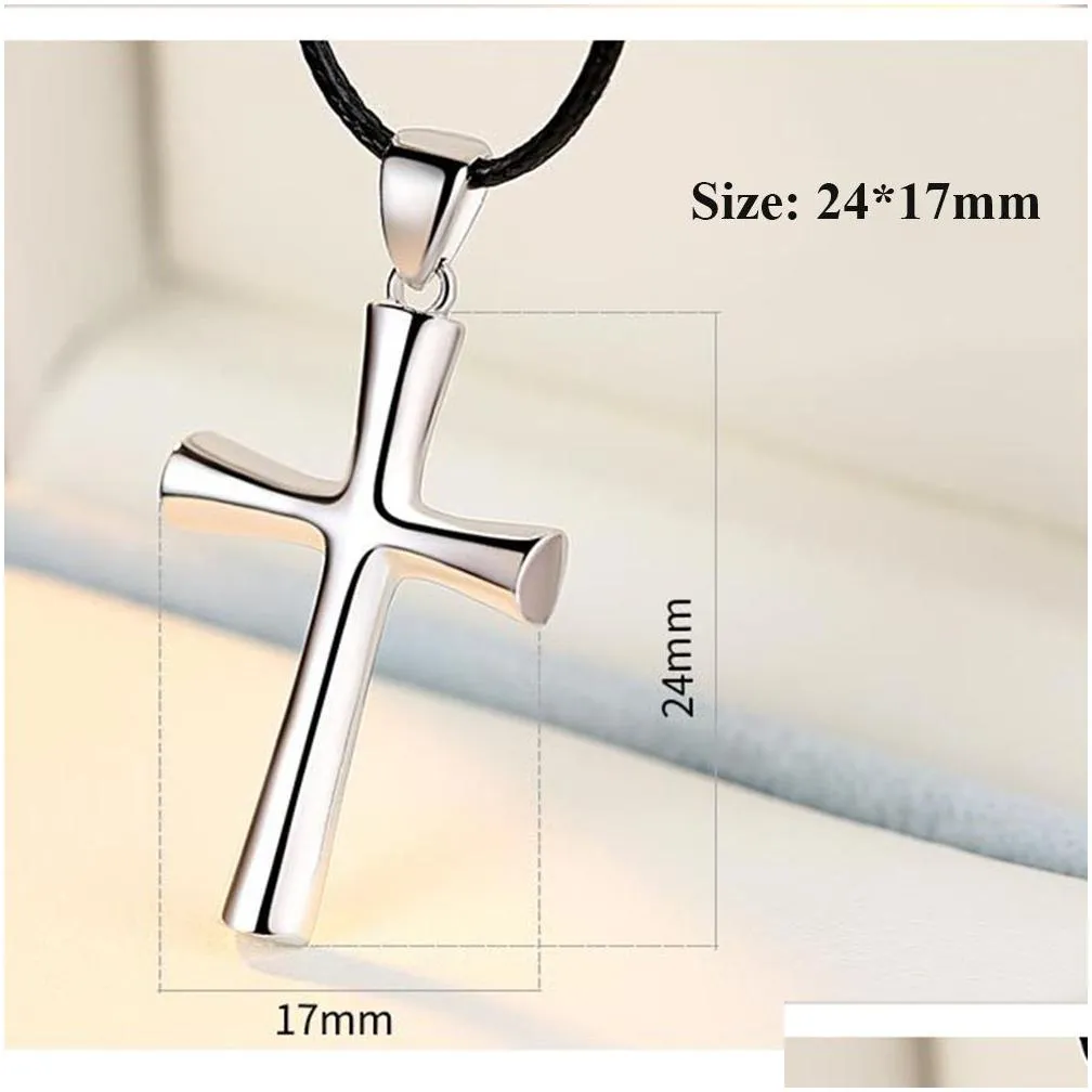 wholesale s925 sterling silver lovers necklace pendant korean boys and girls fashion simple cross pendant 